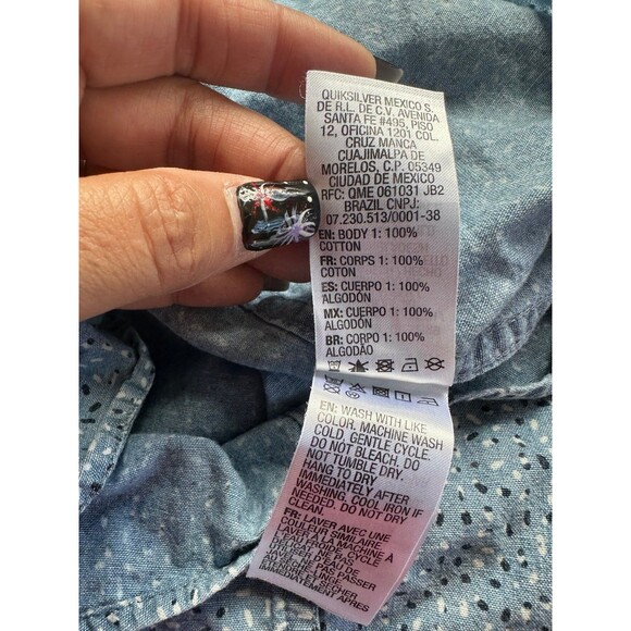 Quiksilver Men's Modern Fit 100% Cotton All Over Speckled Button Down Shirt S - Picture 7 of 8